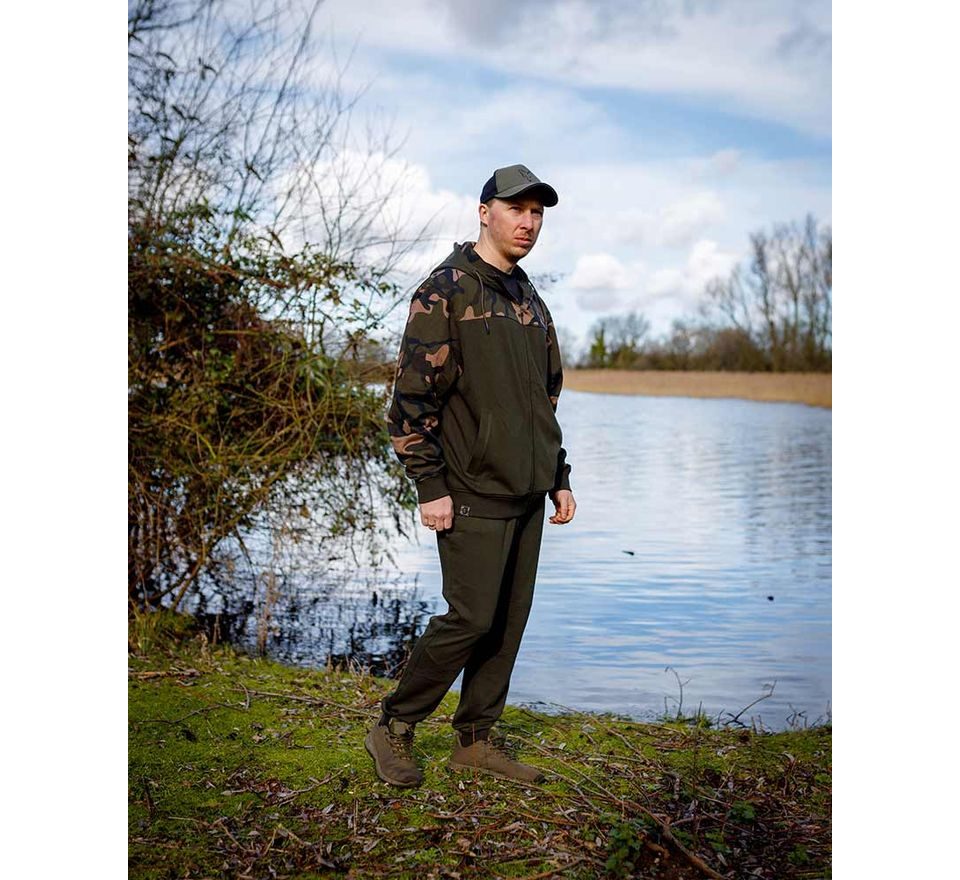 Fox Mikina LW Khaki / Camo Split Zip Hoody