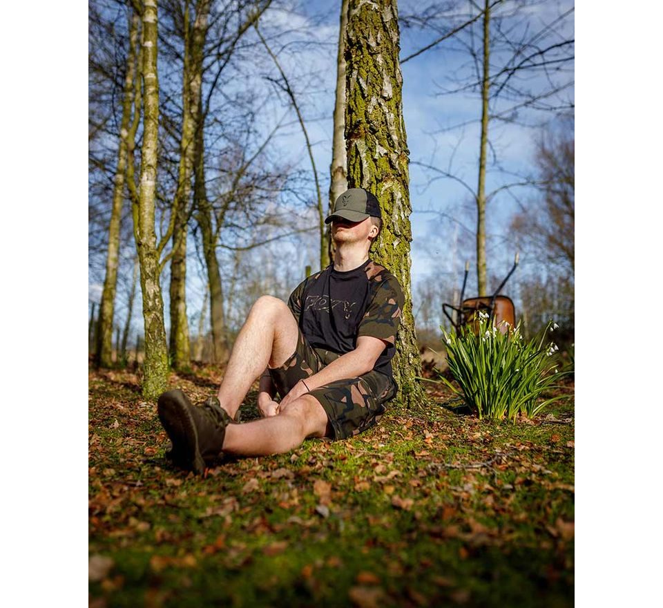 Fox Triko Black / Camo Outline T-Shirt