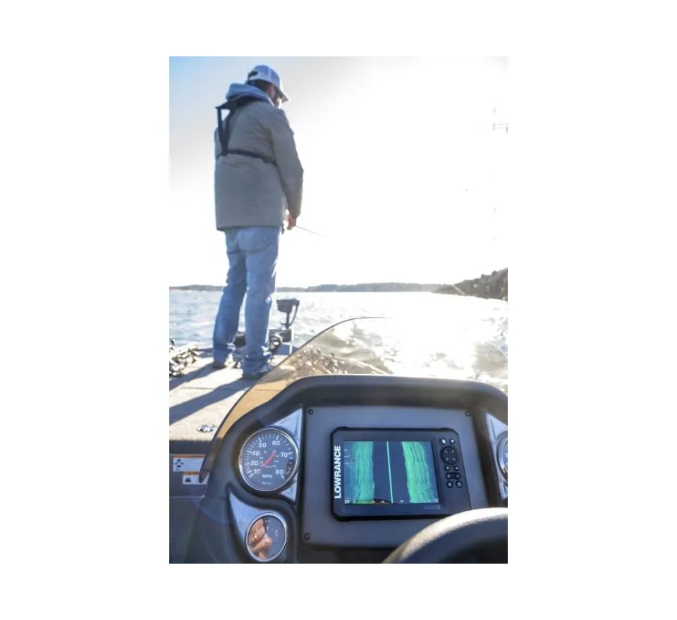 Lowrance Echolot Eagle 7 se sondou Splitshot HD + baterie + nabíječka ZDARMA