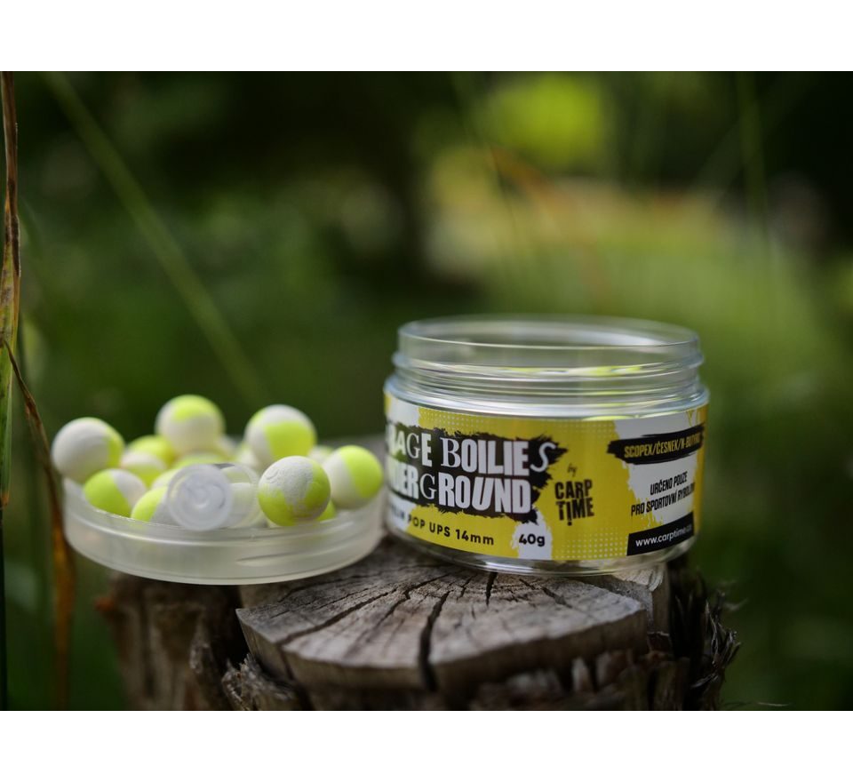 G.B.U. Plovoucí boilies Zeppelin Pop Ups Scopex/Česnek/N-Butyric