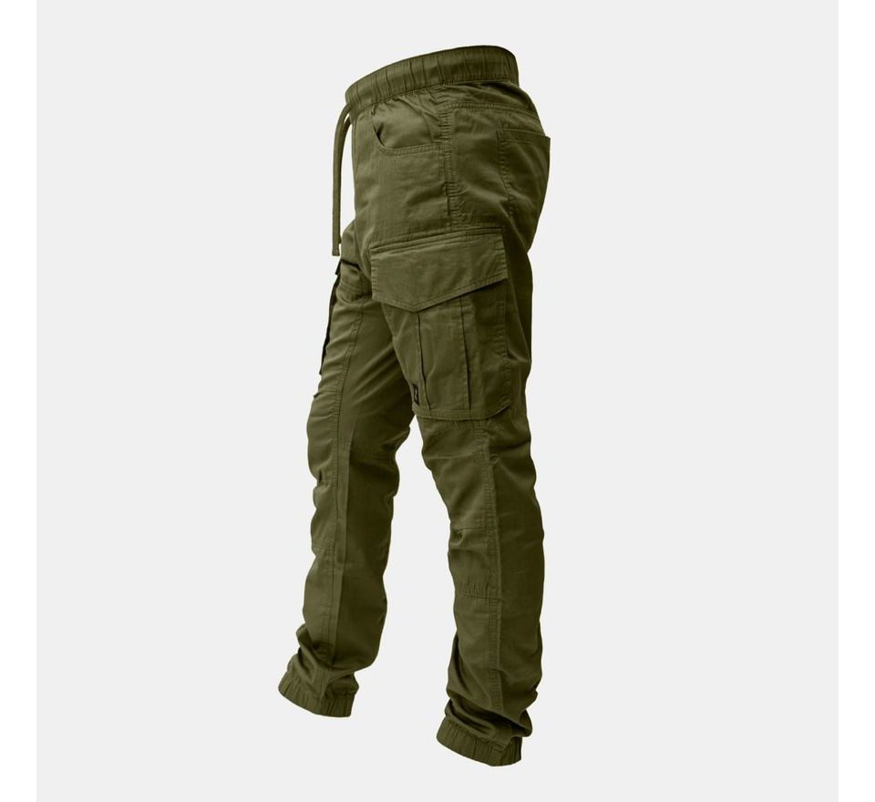 KUMU Lehké kalhoty Utility Cargos Khaki