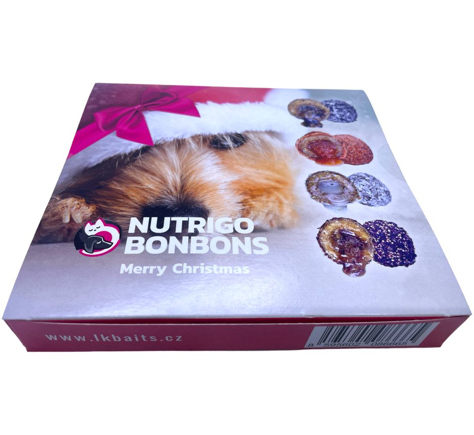 LK Baits Pet Vánoční bonboniéra Nutrigo Bonbons Merry Christmas pro větší psy