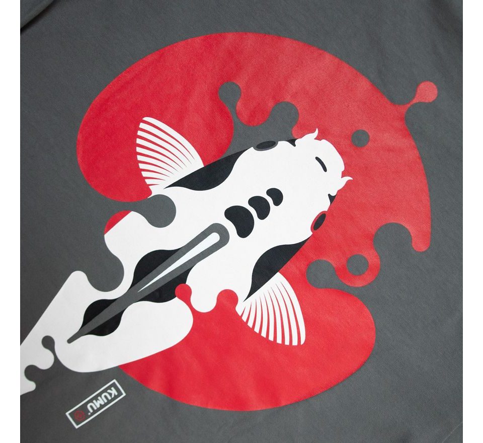 KUMU Tričko Rising Sun šedé