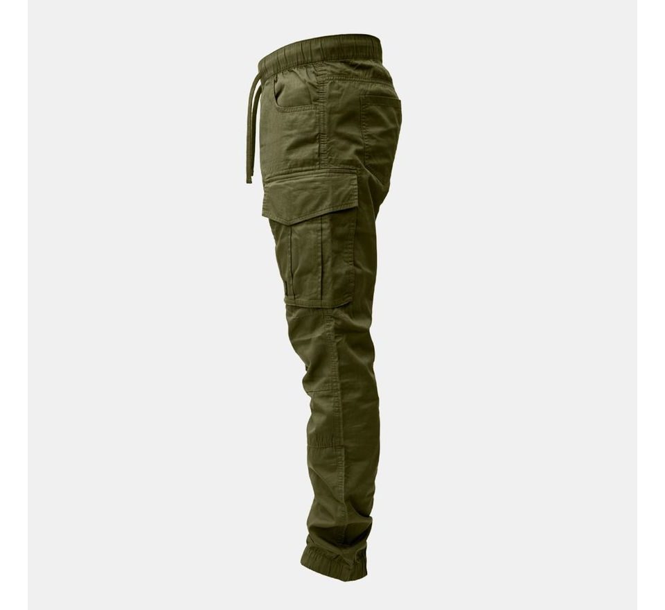 KUMU Lehké kalhoty Utility Cargos Khaki