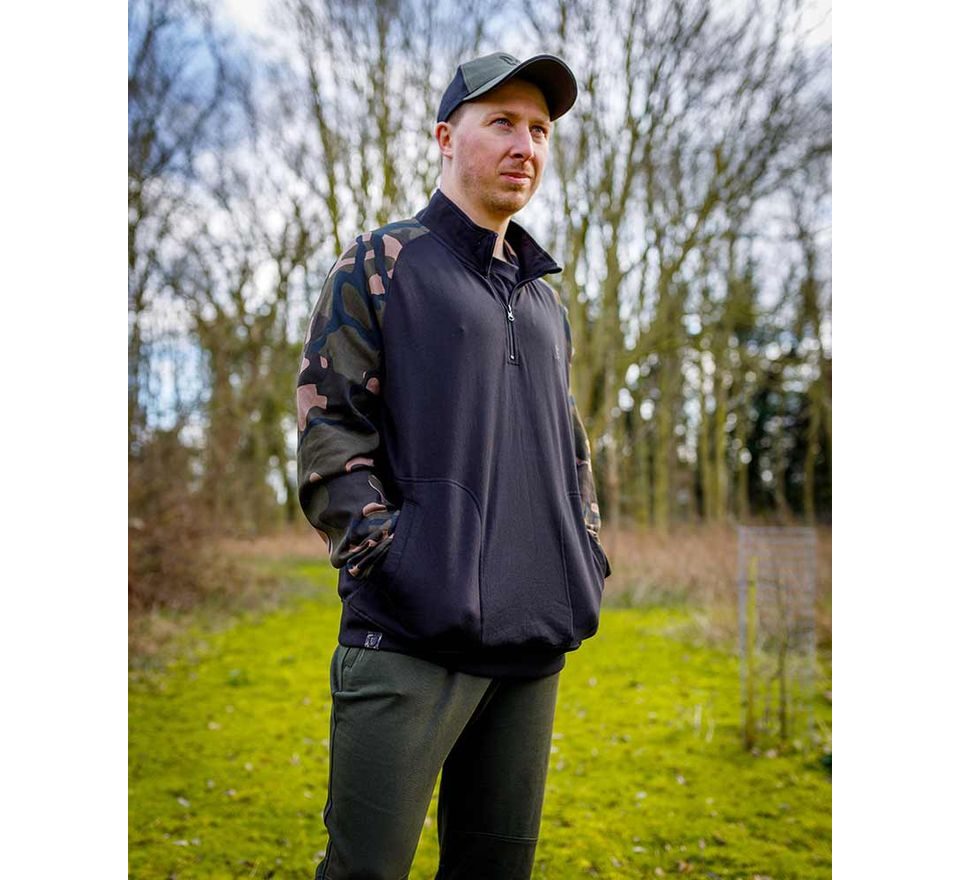 Fox Mikina LW Black/Camo QTR ZIP