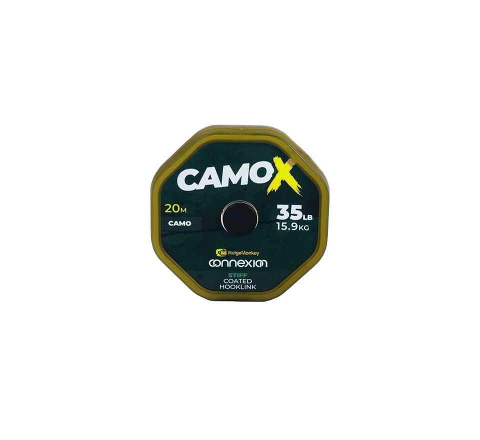 RidgeMonkey Šnúrka Connexion CamoX Stiff Coated Hooklink 20m