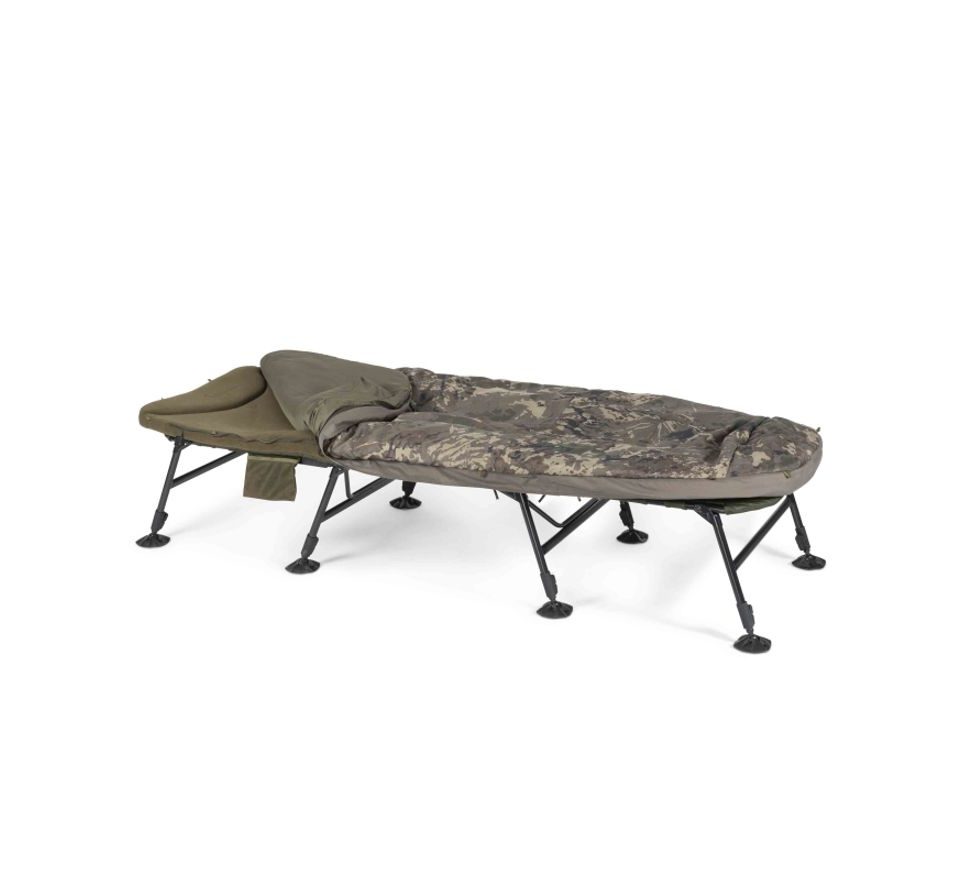 Nash Lehátko se spacákem Indulgence HD40 8 Leg Sleep System Camo