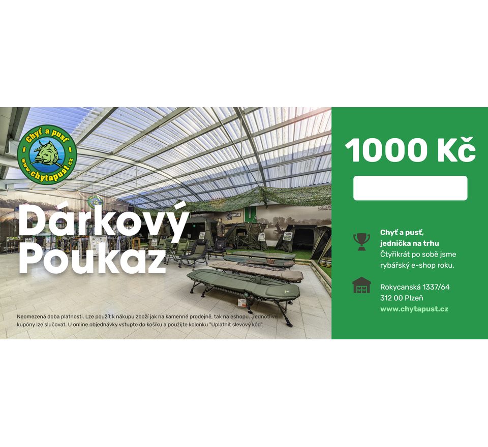 Chyť a pusť Dárkový poukaz 1000 Kč