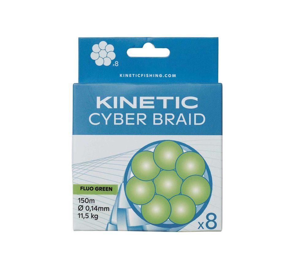 Kinetic Šňůra 8 Braid Fluo Green 150m