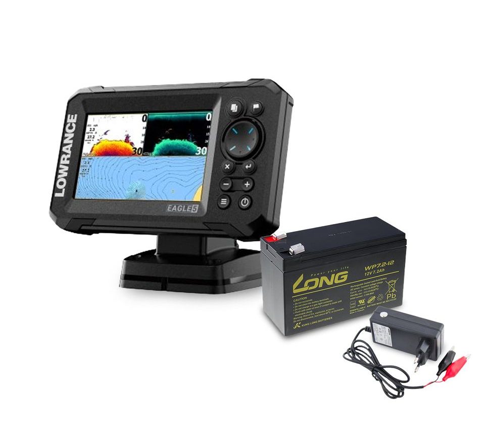 Lowrance Echolot Eagle 5 se sondou 83/200 HDI + baterie + nabíječka ZDARMA