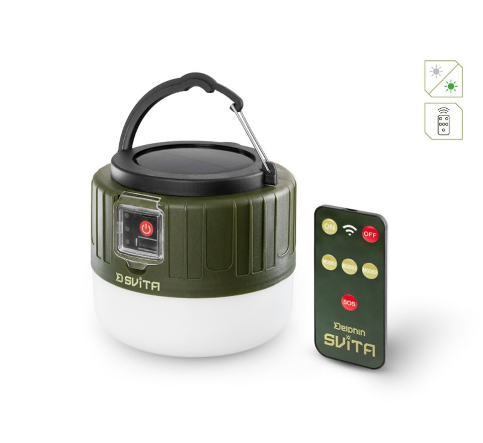 Delphin Kempingová lampa s ovládačom Svita