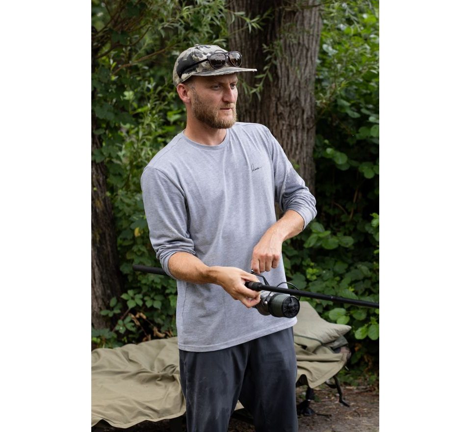 Korda Tričko Minimal Tee LS Heather Grey
