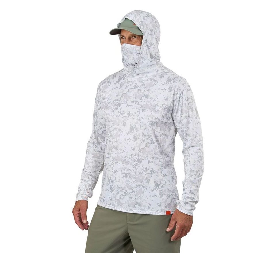 Grundéns UV Tričko Tough Sun Masked Hoodie Squall Camo