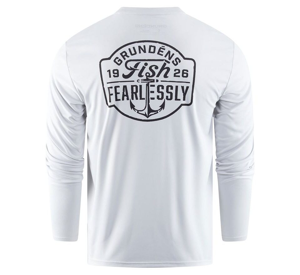Grundéns UV Tričko Fish Fearlessly LS Tech Tee Grey Mist