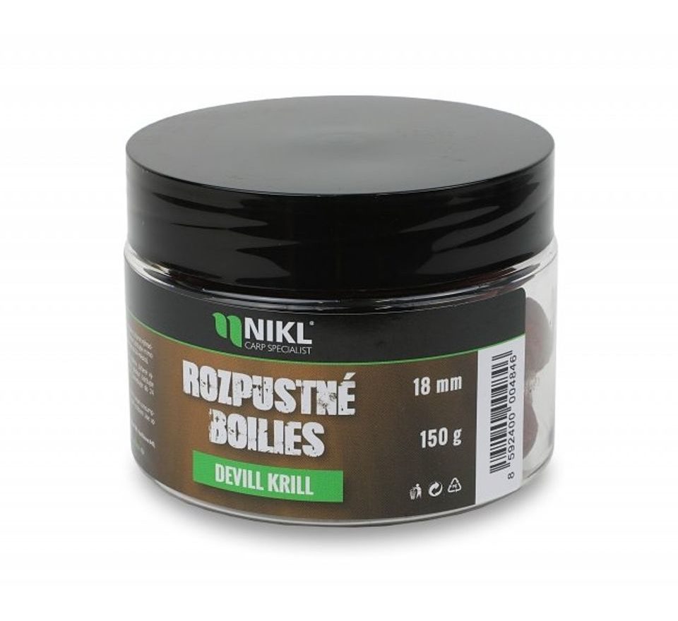 Nikl Rozpustné boilies Devill Krill 150g