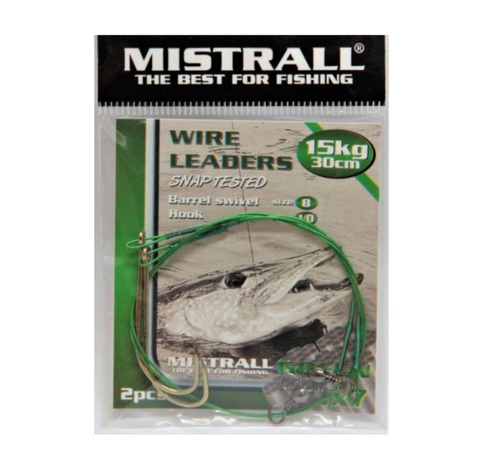 Mistrall Ocelové lanko Návazec s jednoháčkem 2ks