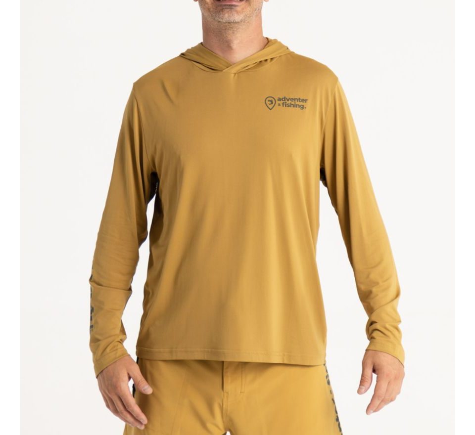 Adventer & fishing Funkční hoodie UV tričko Sand