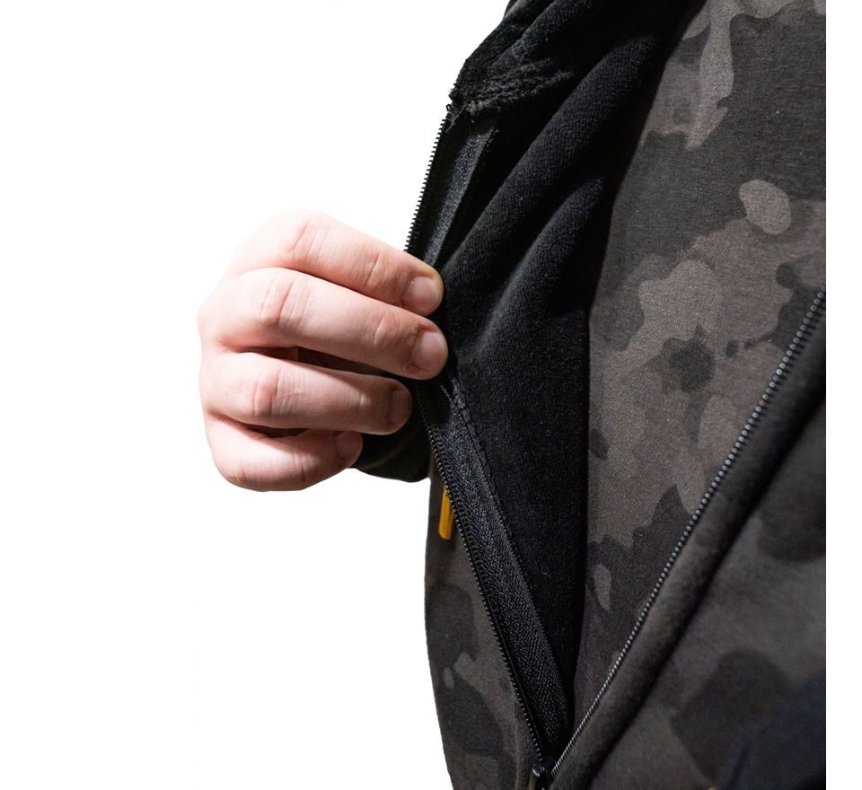 Mikbaits Bunda so zipsom Black Camou Sherpa čierna