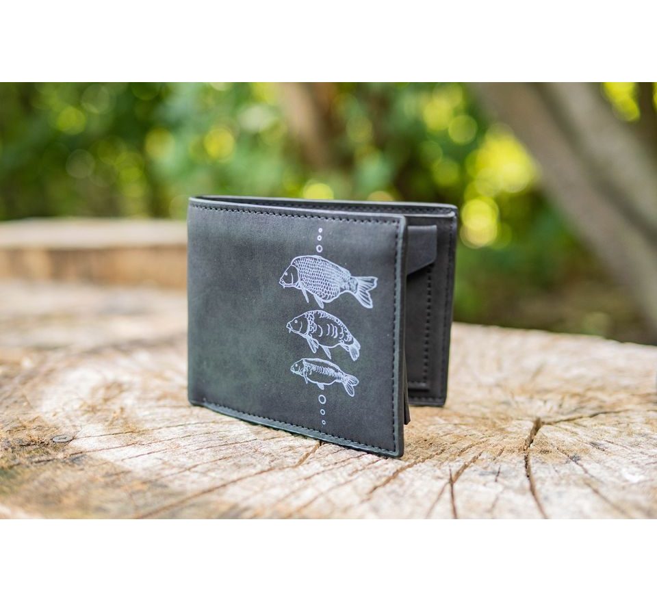 Giants fishing Peněženka tři kapři Black Wallet Three Carps černá
