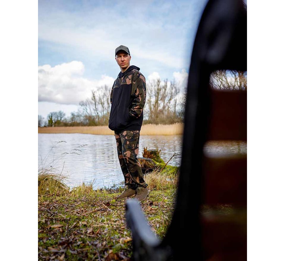 Fox Mikina LW Čierna / Camo Split Zip Hoody