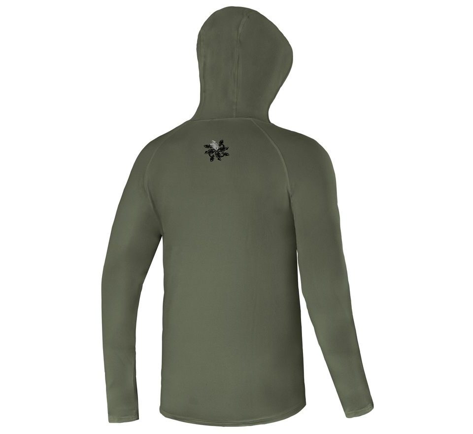 Giants fishing Funkčné tričko s dlhým rukávom UV50+ Hoodie Dark Green