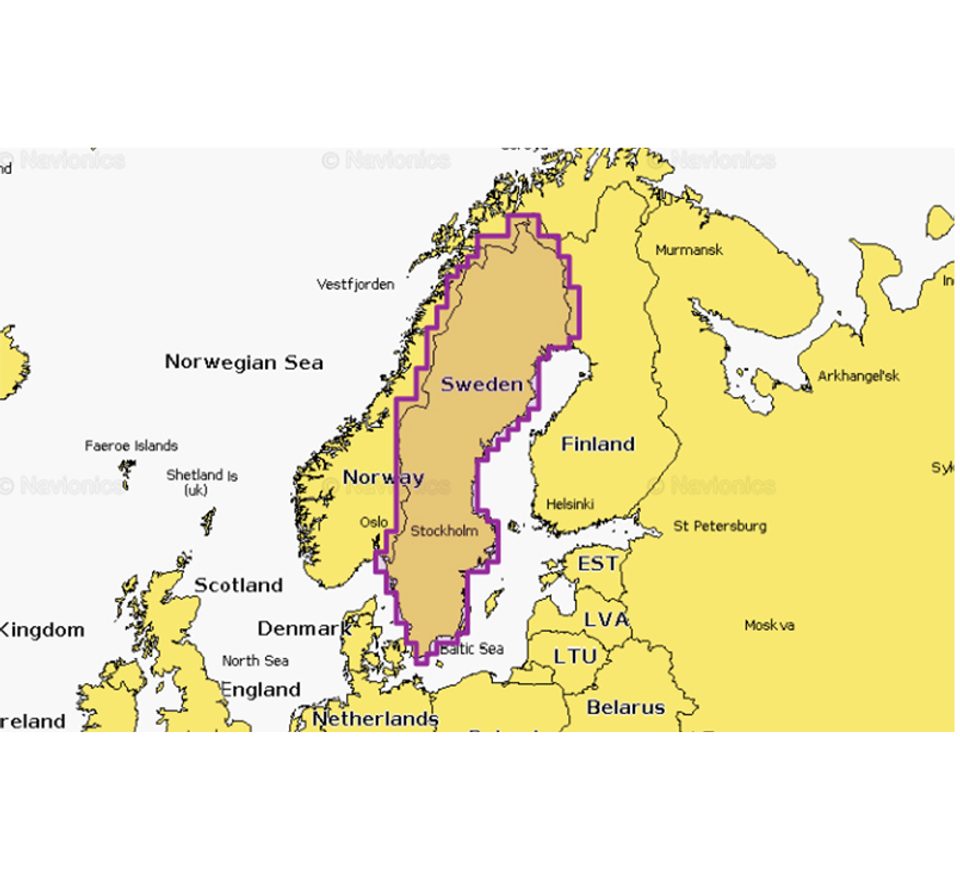 Navionics+ Mapy Švédsko jezera a řeky