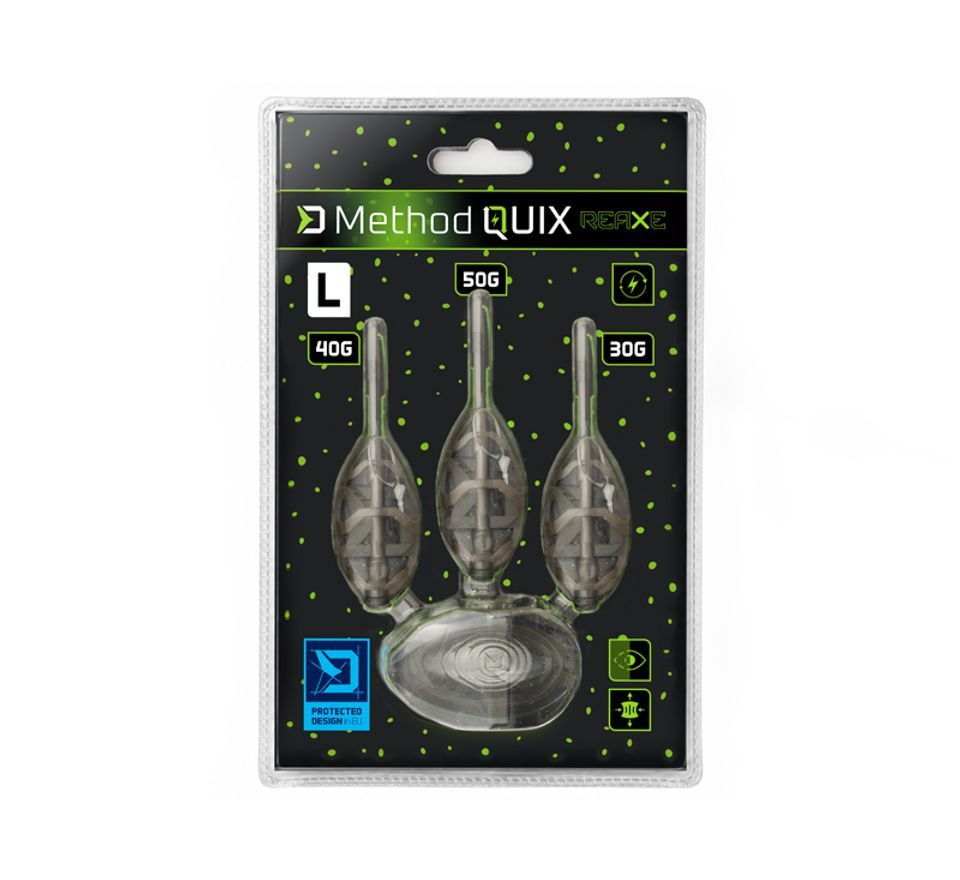 Delphin Sada krmítok s formičkou Method QUIX Reaxe 3+1 L 30g, 40g, 50g