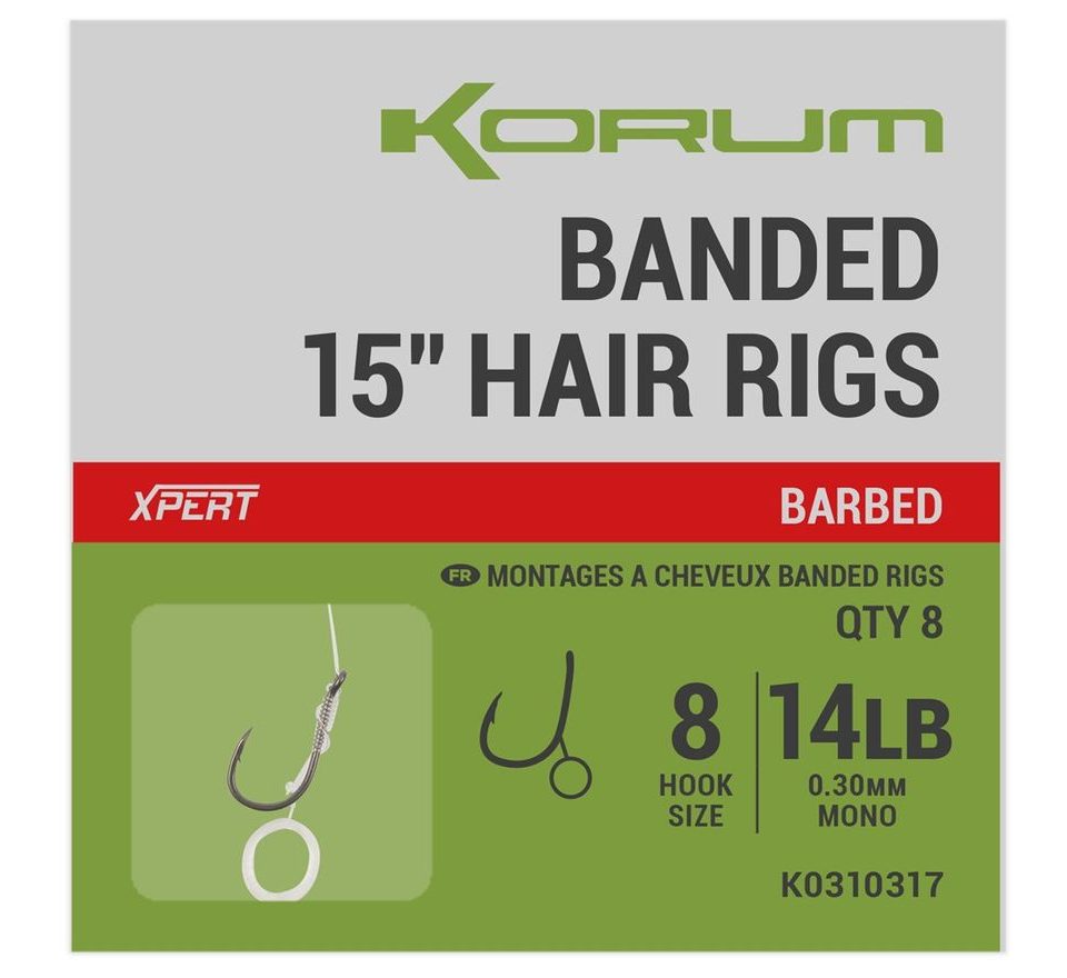 Korum Hotové nadväzce Banded Hair Rigs 15" 8ks
