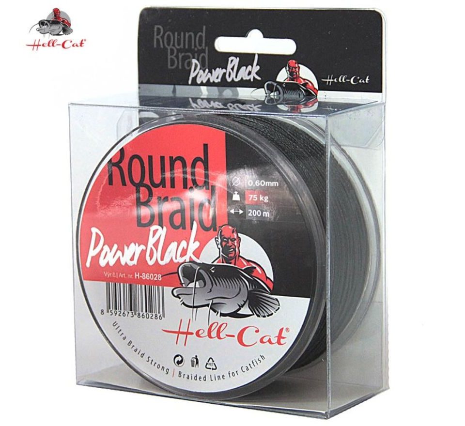 Hell-Cat Splétaná šňůra Round Braid Power Black 200m