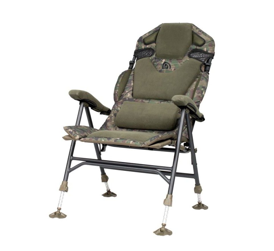 Trakker Křeslo komfortní s područkami Levelite Camo Longback Recliner