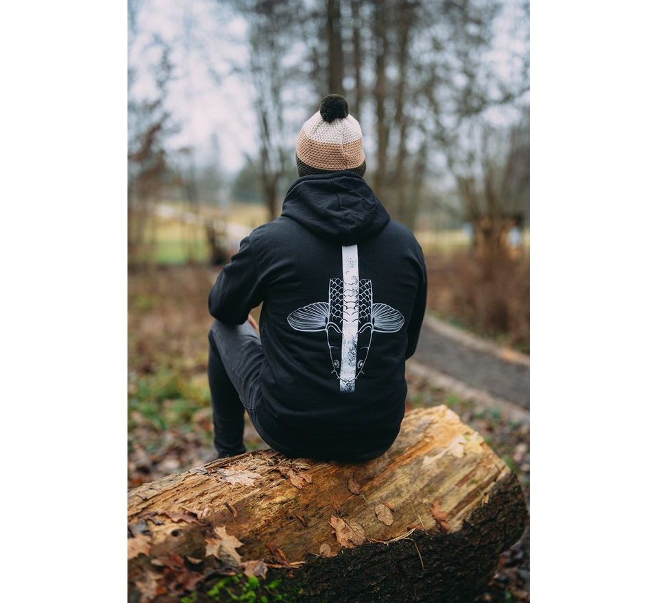 Giants Fishing Mikina pánská černá Šupináč hlava