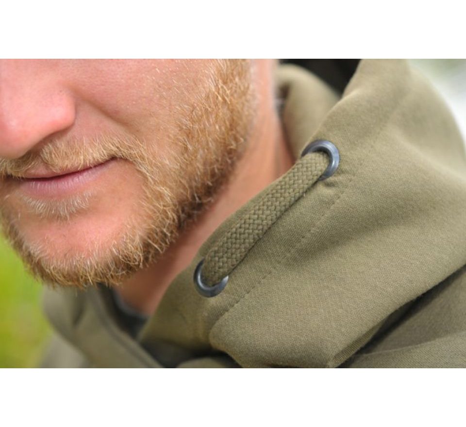 Korda Mikina Team Korda Hoodie Tmavo Olivová