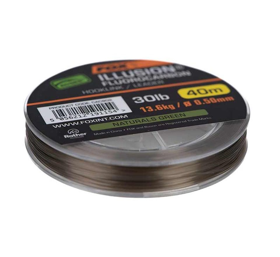 Fox Fluorocarbon Edges Illusion Fluorocarbon Hooklink/Leader Naturals Green 40m