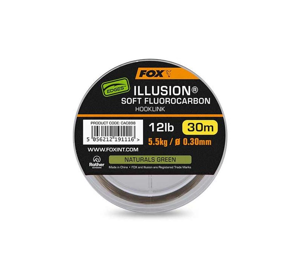 Fox Fluorocarbon Edges Illusion Soft Fluorocarbon Hooklink Naturals Green 30m