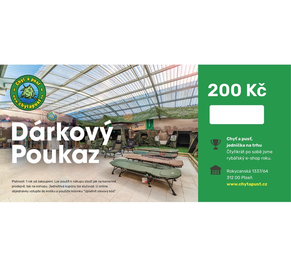 Chyť a pusť Dárkový poukaz 200 Kč