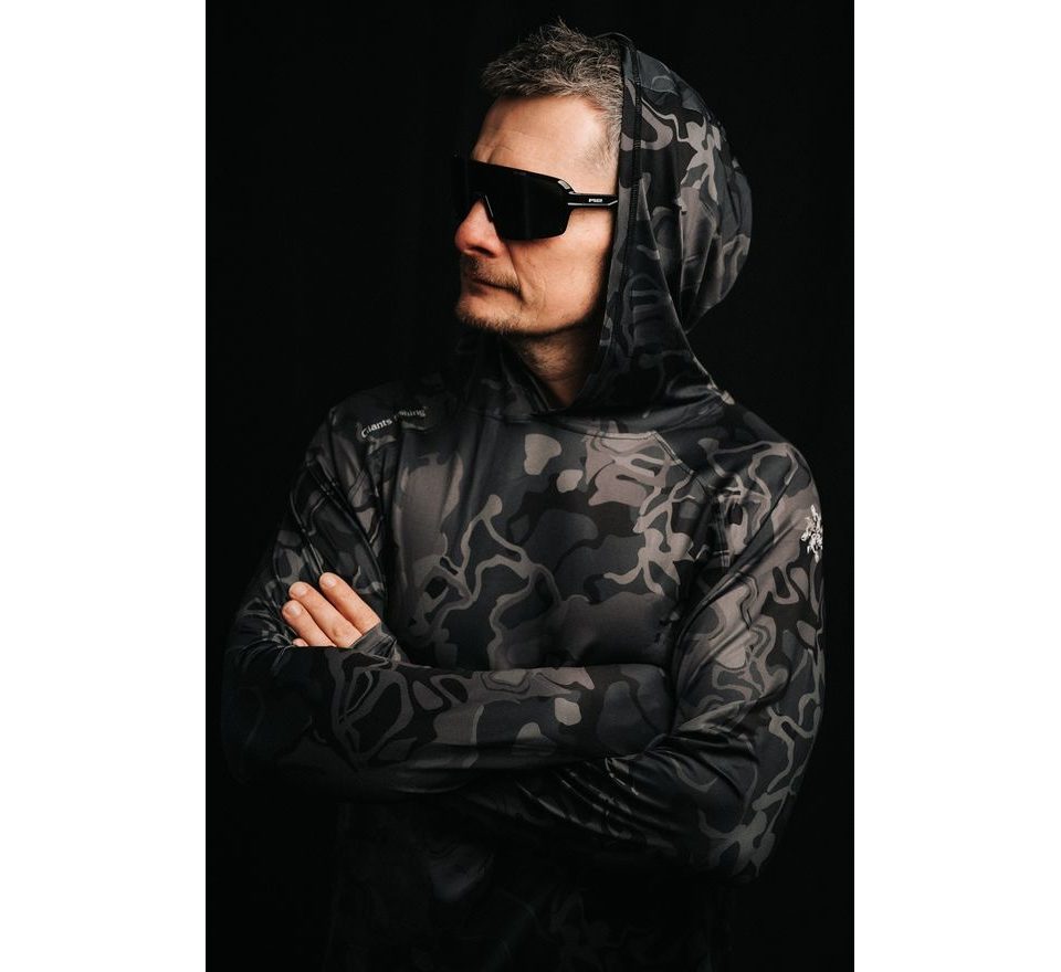 Giants fishing Funkčné tričko s dlhým rukávom UV50+ Hoodie Camo Grey