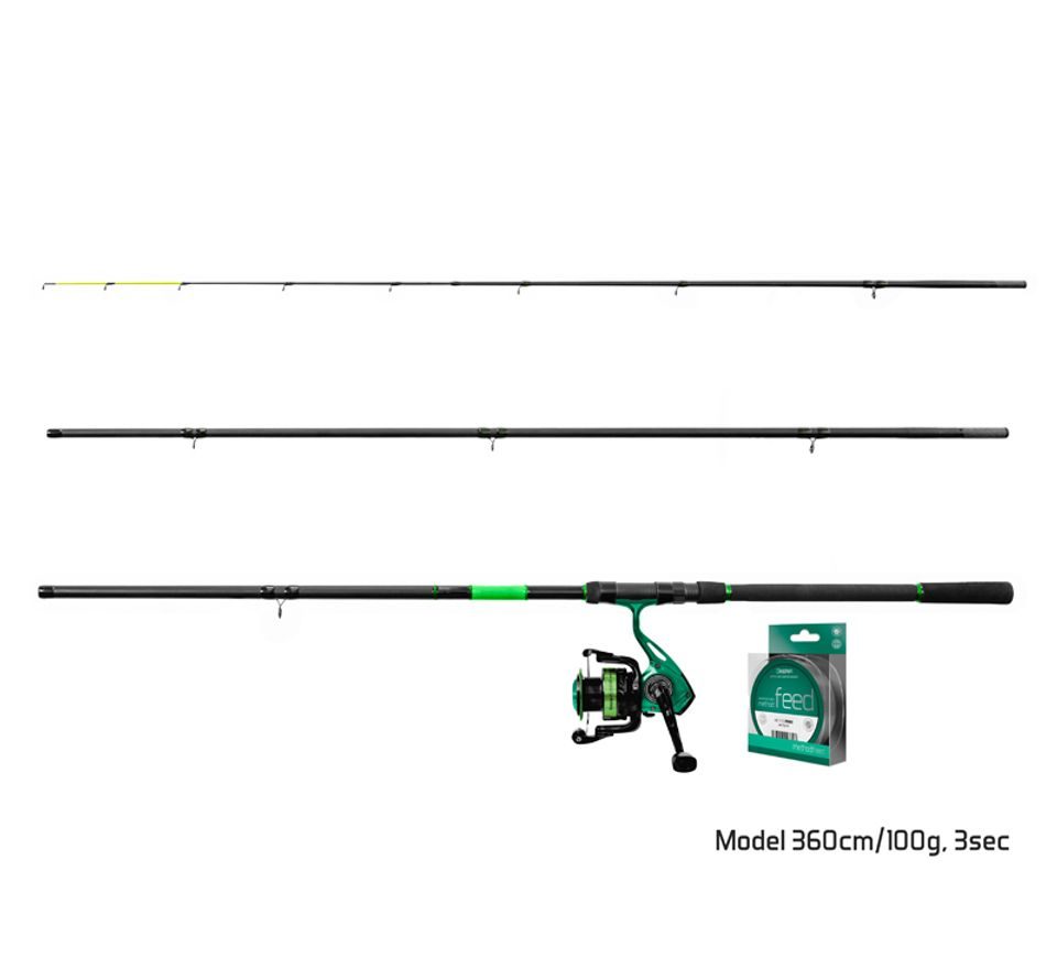 Delphin Feederový set GreenFeed 360cm 100g + 3T + 0,22mm