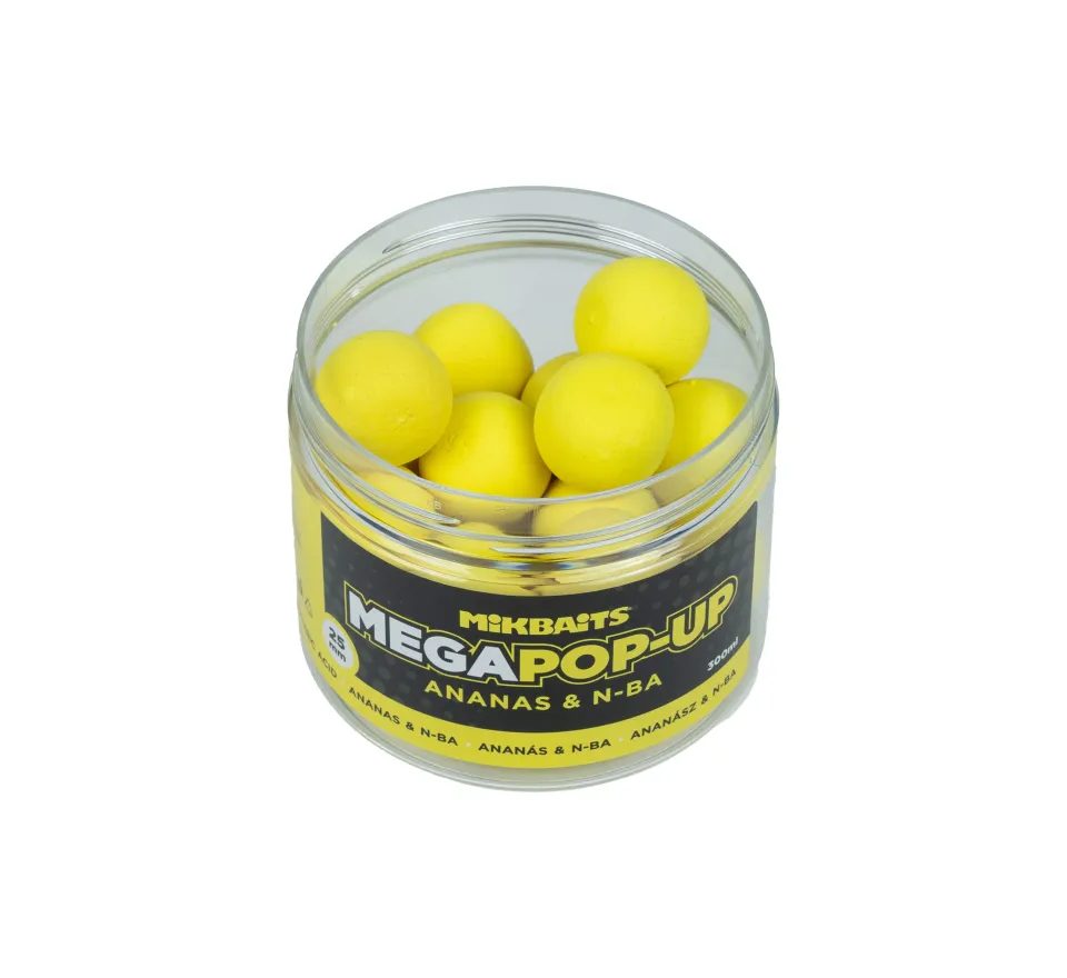 Mikbaits Plávajúce boilies Mega fluo pop-up 300ml