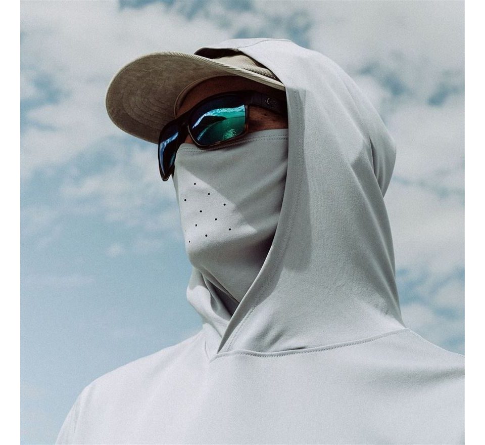 Grundéns UV Tričko Tough Sun Masked Hoodie Mist