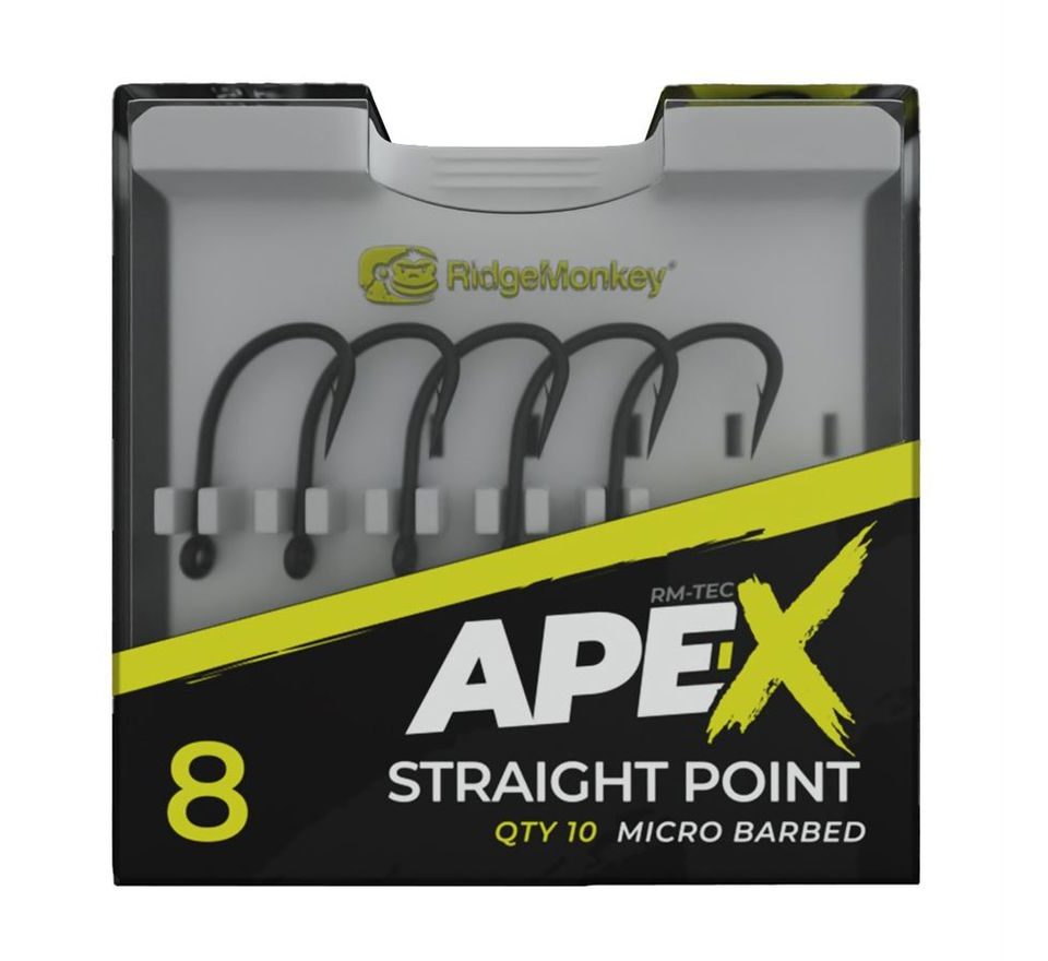 RidgeMonkey Háčky Ape-X Straight Point Barbed 10ks