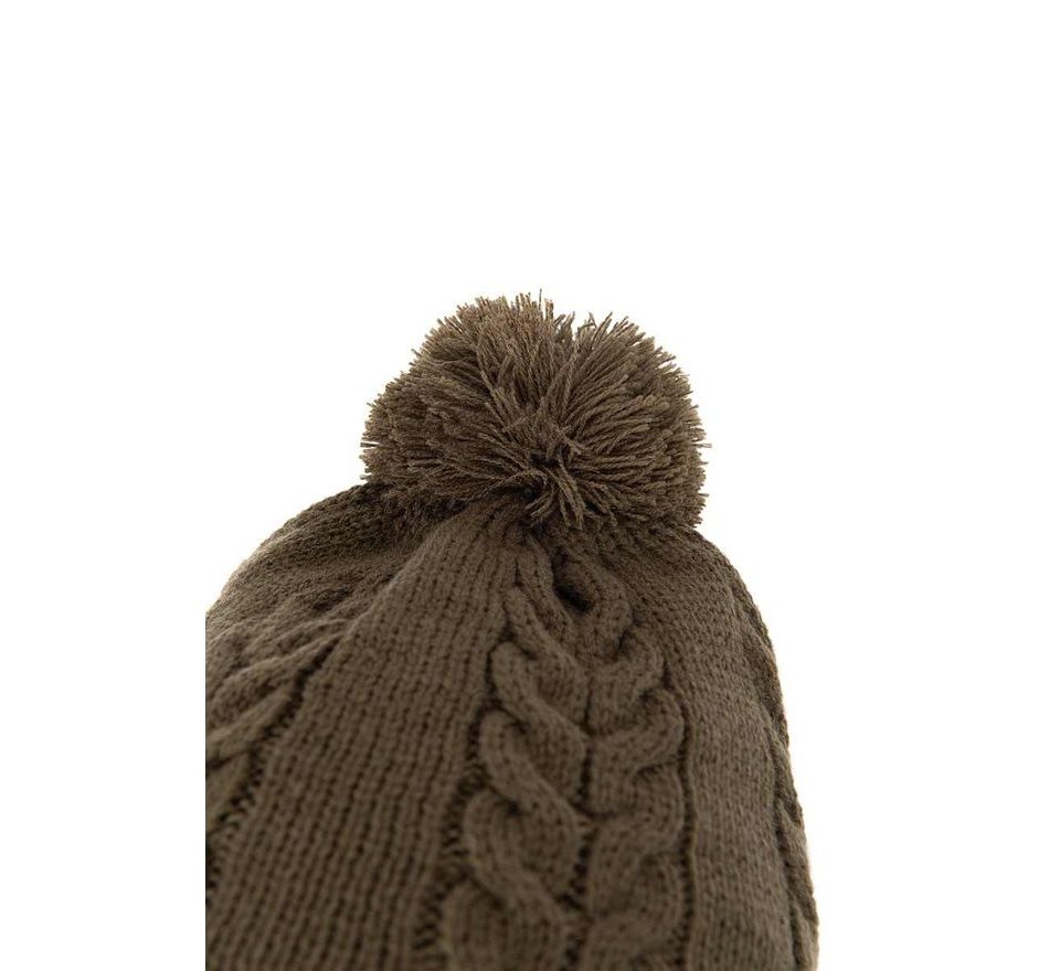 Fox Zimná čiapka Khaki Pletená s Brmbolcom