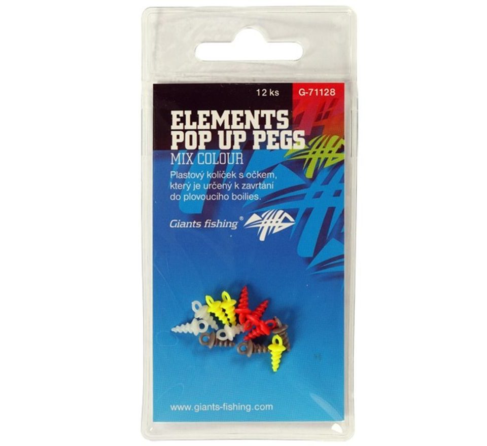 Giants Fishing Kolíček s očkem Elements Pop Up Pegs Mix Colour 12ks