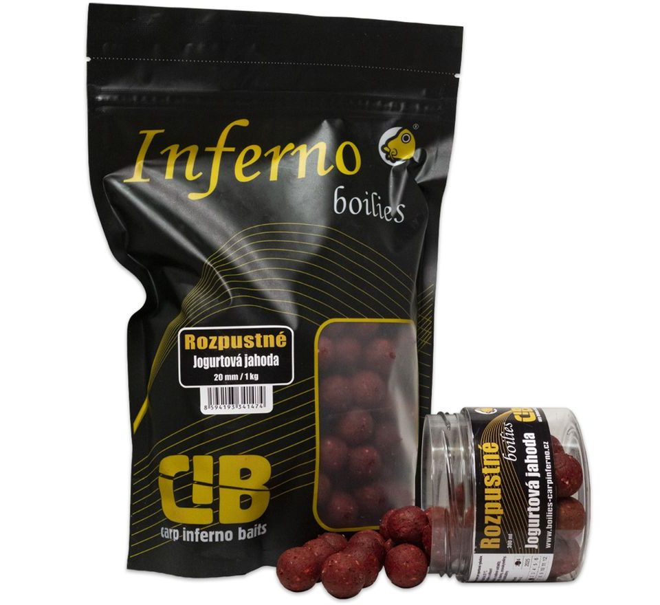 Carp Inferno Rozpustné Boilies Nutra Line Jogurtová Jahoda