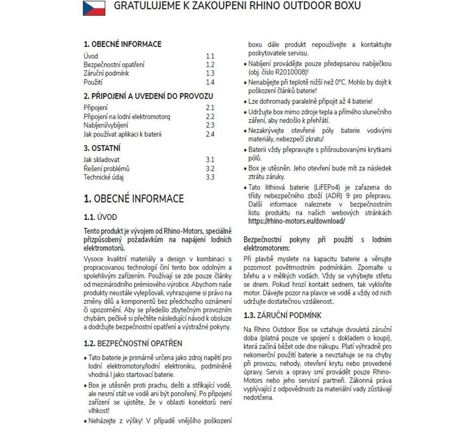 Rhino Batéria Lithium Outdoor Box 12V 100Ah