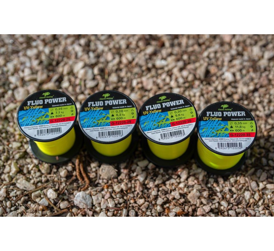Giants fishing Vlasec Fluo Power UV-Yellow 600m