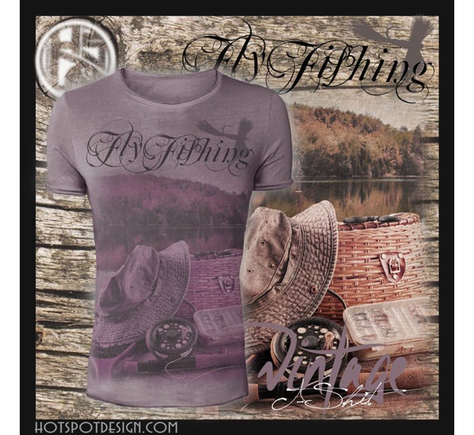 Hotspot Design Tričko Vintage Fly Fishing