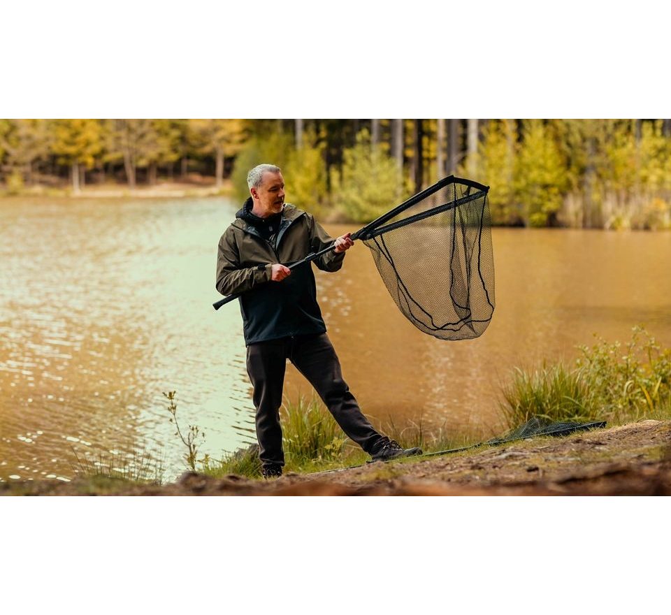 Giants fishing Plovoucí podběrák s pogumovanou síťkou Deluxe 210cm 60x60cm