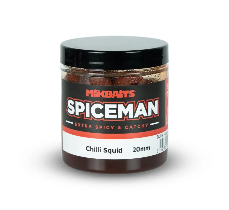 Mikbaits Boilie v dipu Spiceman 250ml