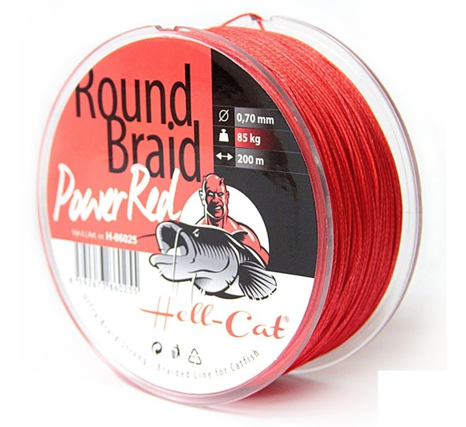 Hell-Cat Splétaná šňůra Round Braid Power Red 200m