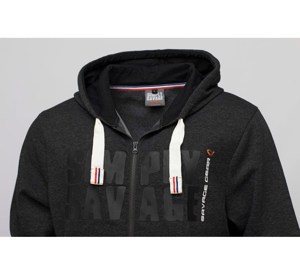 Savage Gear Mikina Simply Savage Raw Zip Hoodie